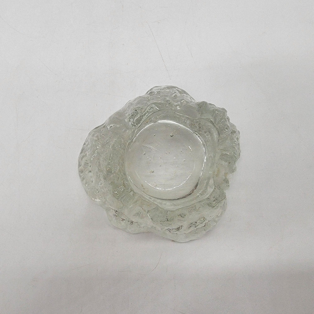 1970s Nybro Sweden Iceberg Glass Candle Holder