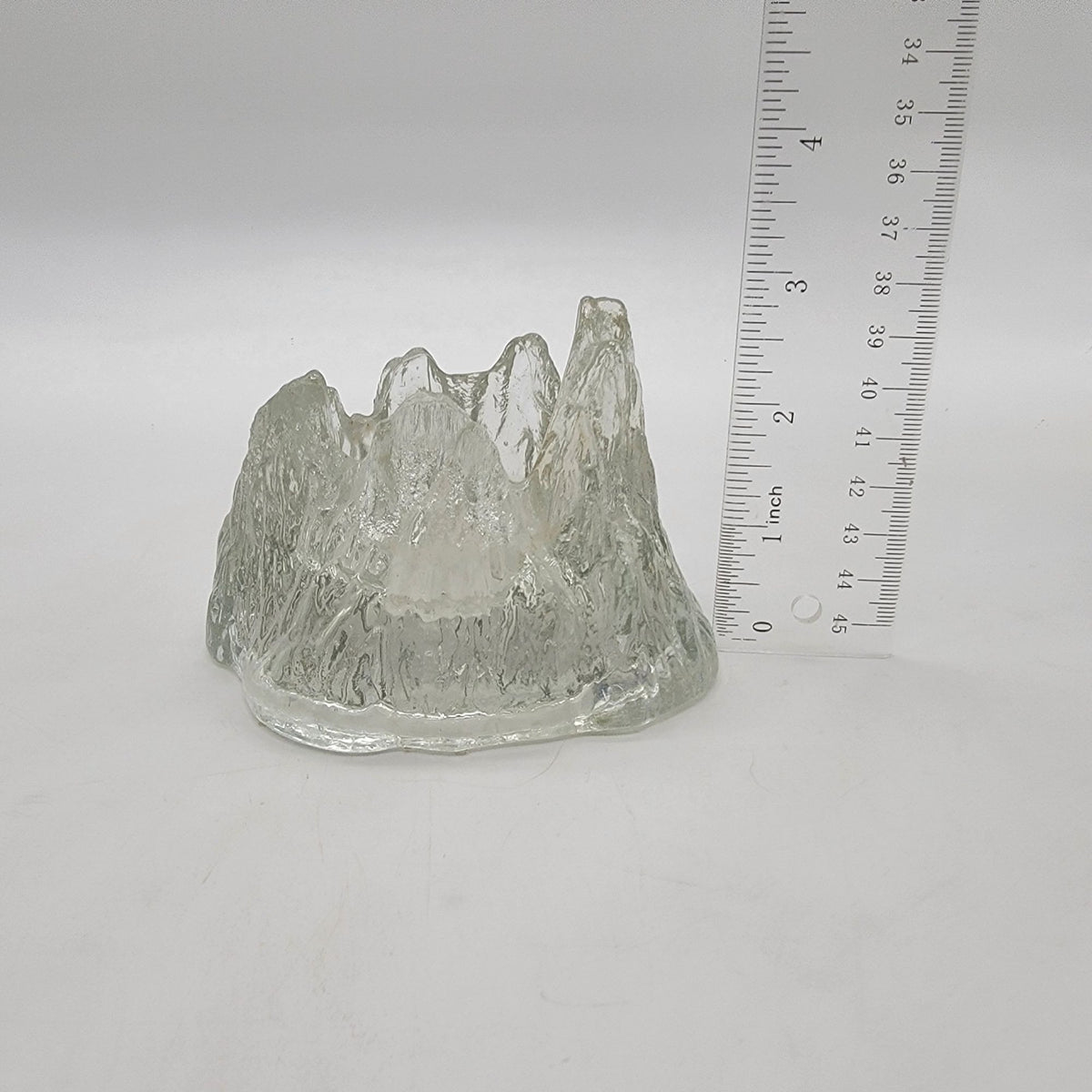 1970s Nybro Sweden Iceberg Glass Candle Holder