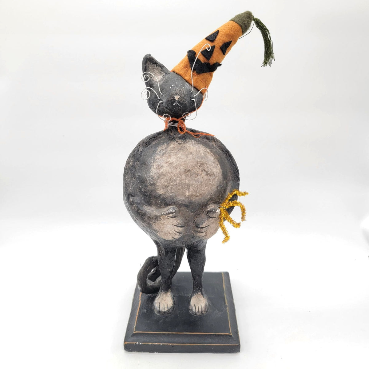 Vintage 2002 Folk Art Cat Sculpture by Sharon Andrews