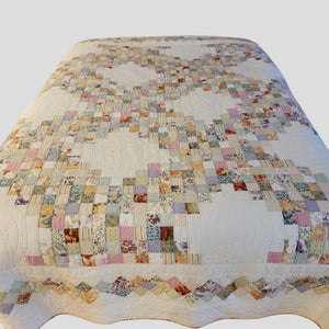 Vintage Triple Irish Chain Patchwork Quilt 98" x 91"