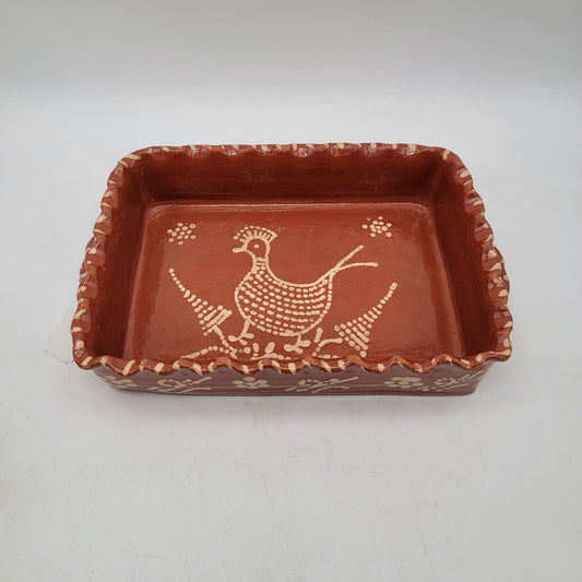 Vintage Portuguese Traditional Clay Terracotta Pottery Roaster