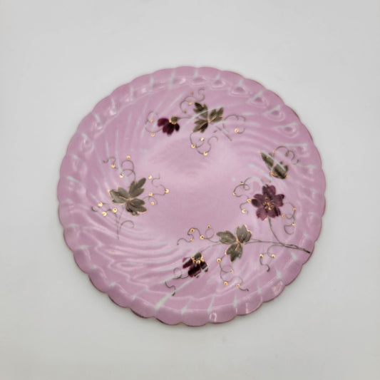 Antique Koniglich Tettau Bavarian Pink Porcelain Trivet Plate