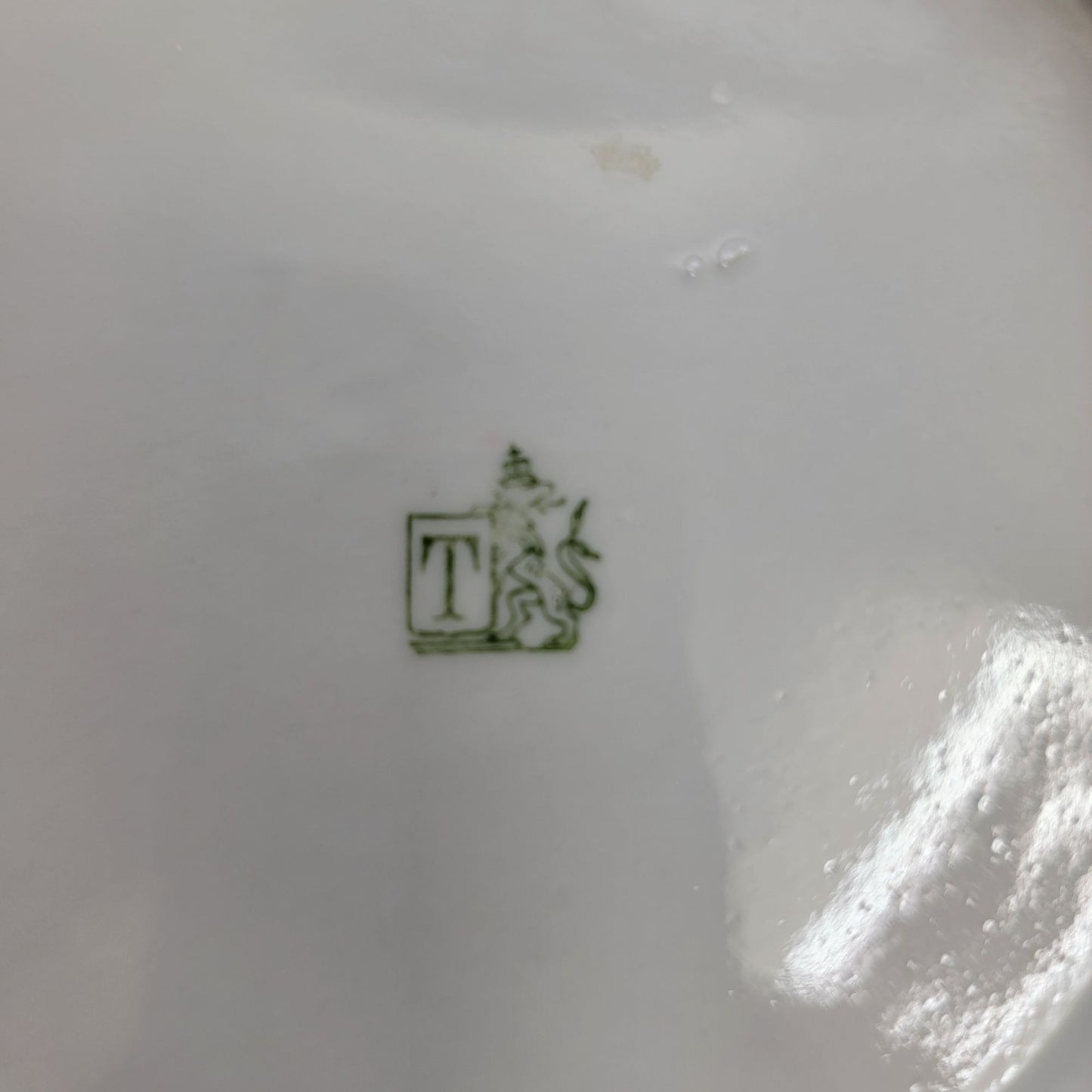 Antique Koniglich Tettau Bavarian Pink Porcelain Trivet Plate