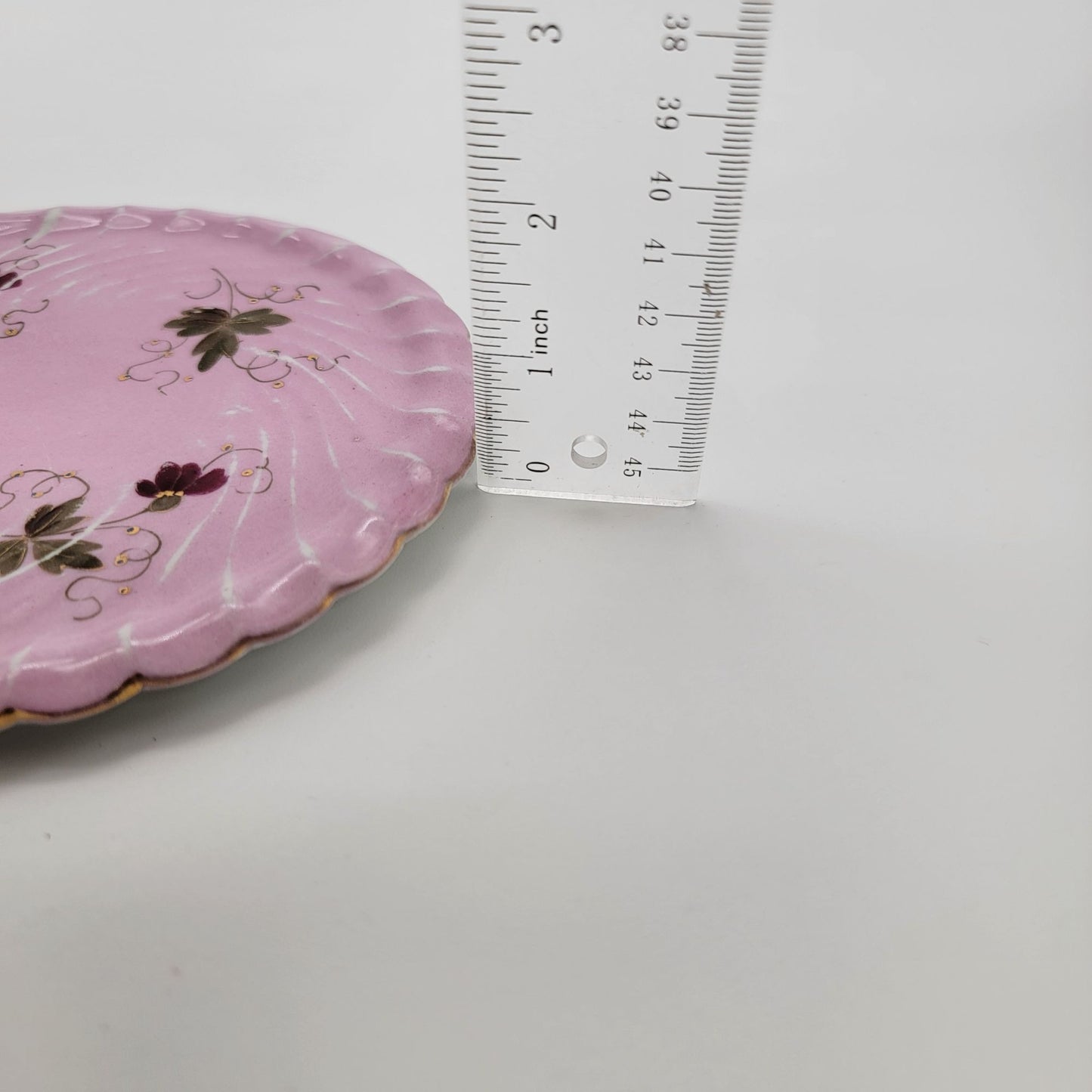 Antique Koniglich Tettau Bavarian Pink Porcelain Trivet Plate