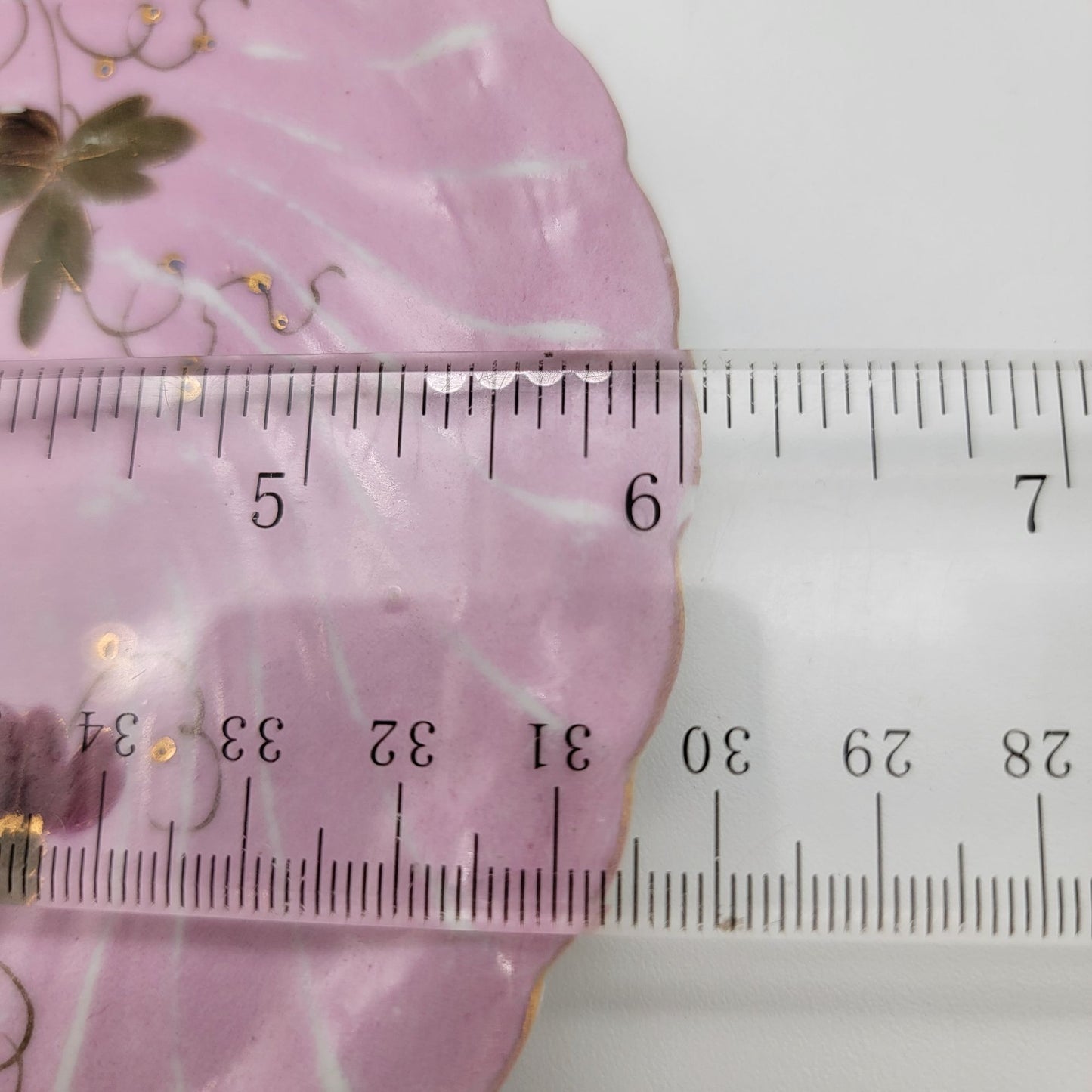 Antique Koniglich Tettau Bavarian Pink Porcelain Trivet Plate