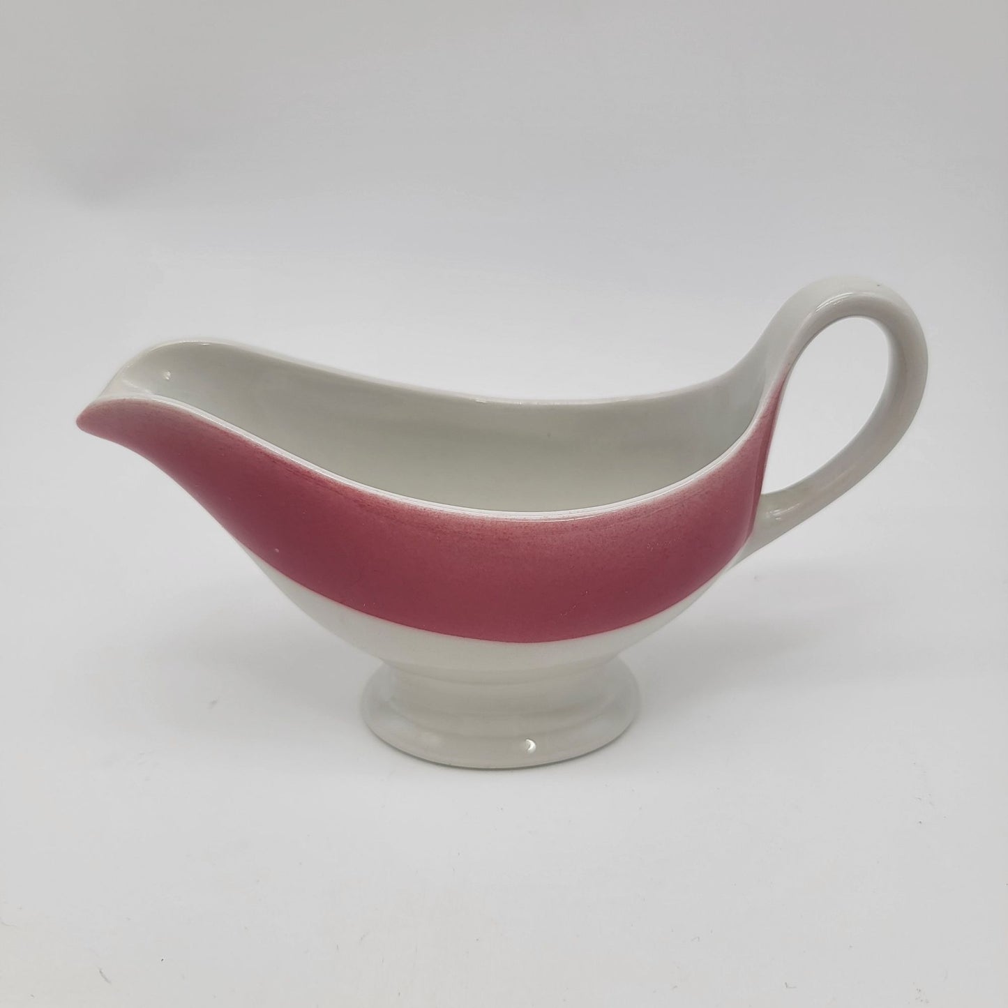 Vintage Shenango China USA Gravy Sauce Boat T-34 Pink & White