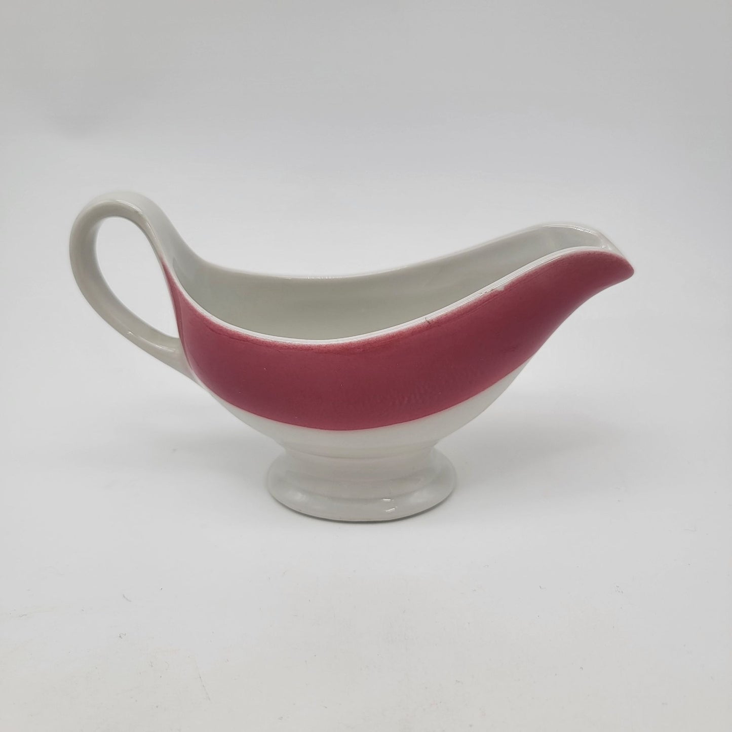 Vintage Shenango China USA Gravy Sauce Boat T-34 Pink & White