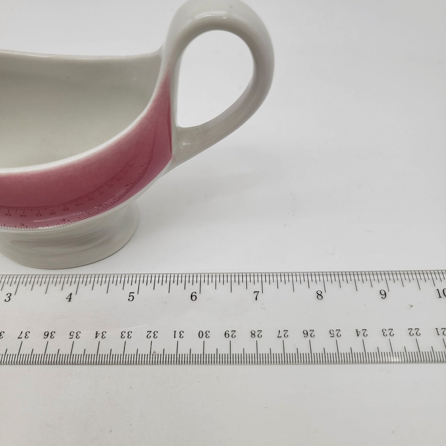 Vintage Shenango China USA Gravy Sauce Boat T-34 Pink & White