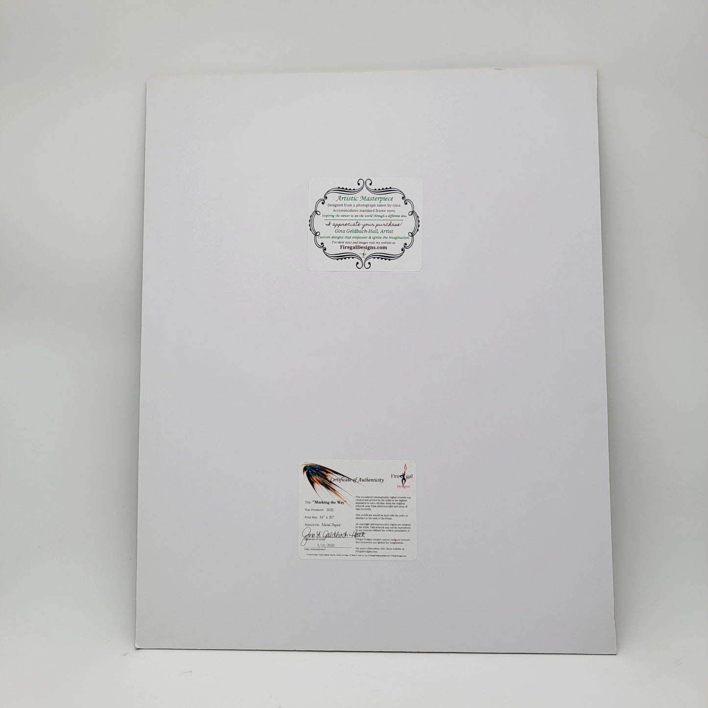 "Marking The Way" 2020 By Gina Geldbach-Hall 16x20" Print On Metal Paper With COA Firegal Designs