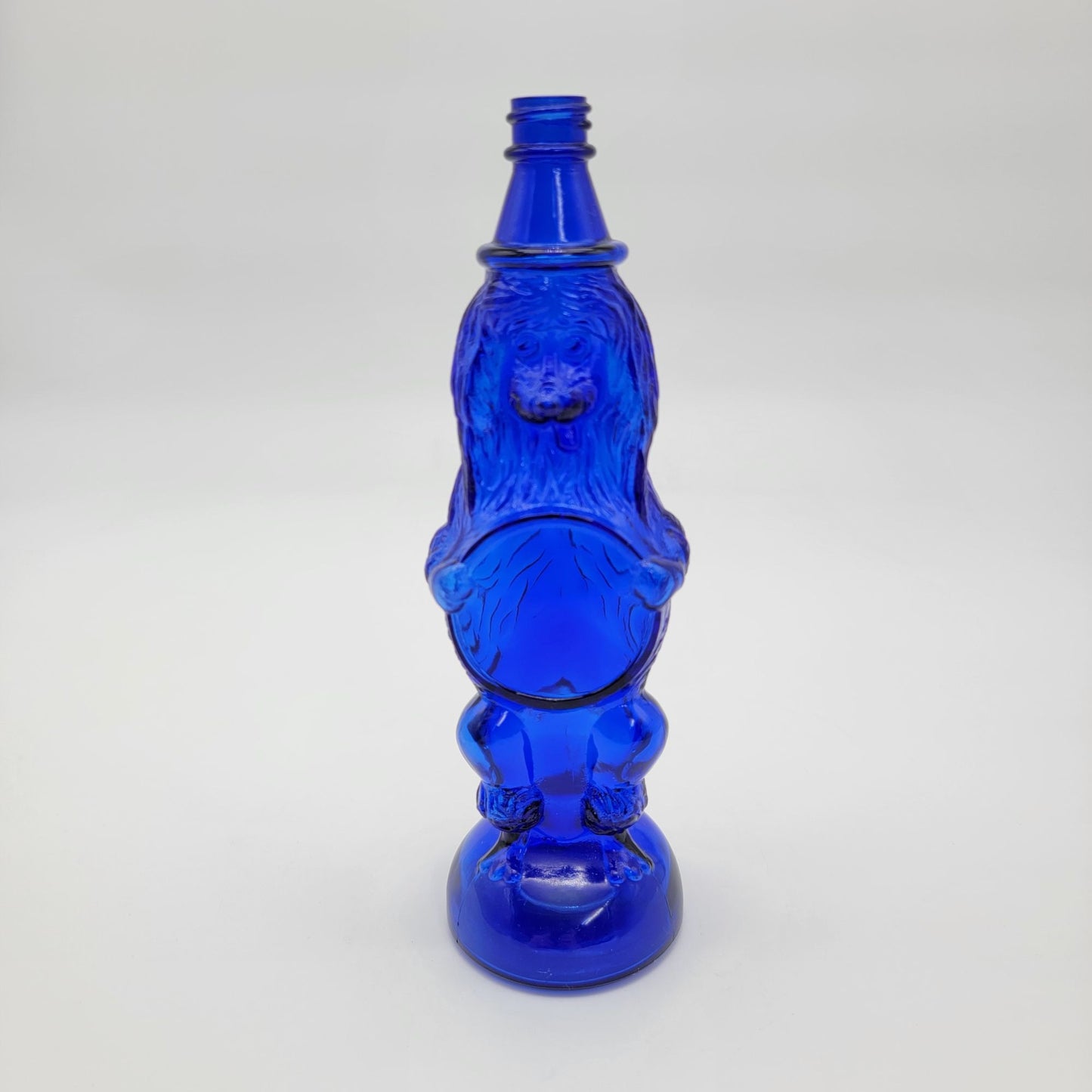 Vintage Maryland Glass Cobalt Blue Shampoodle Dog Bottle