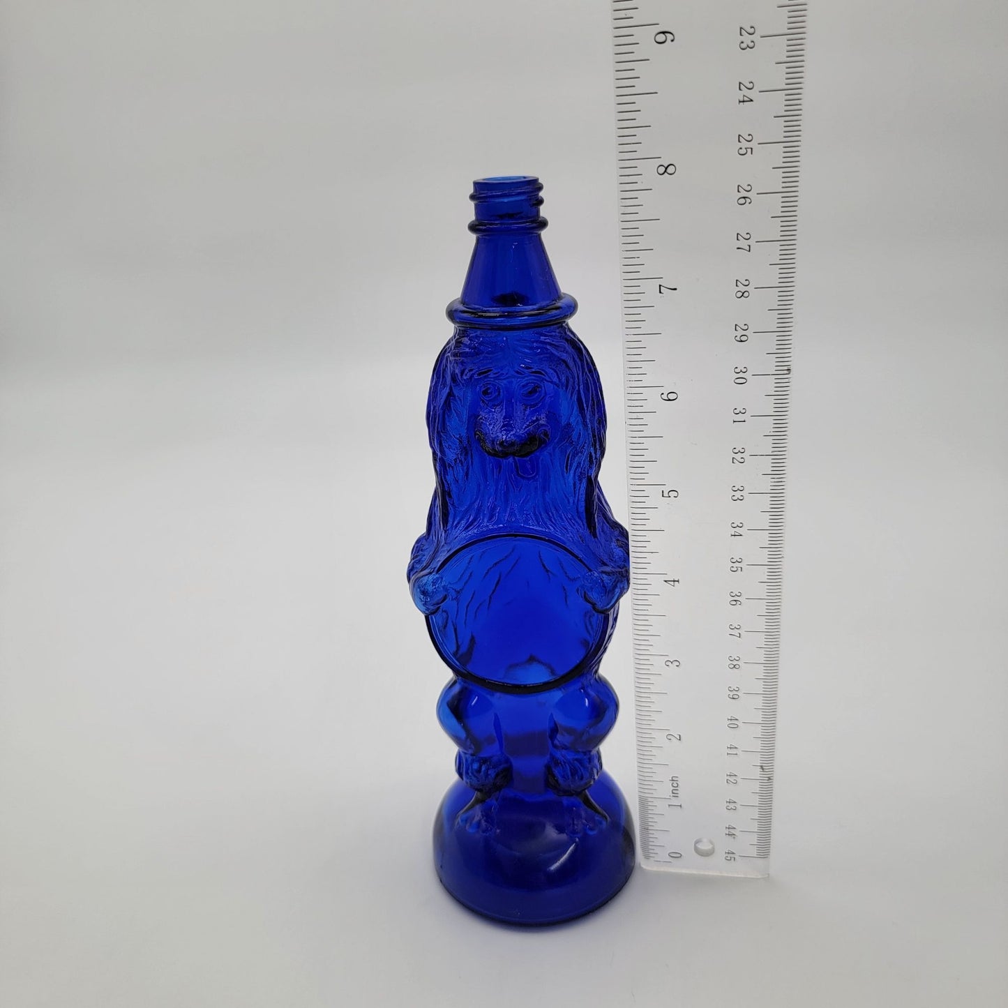 Vintage Maryland Glass Cobalt Blue Shampoodle Dog Bottle