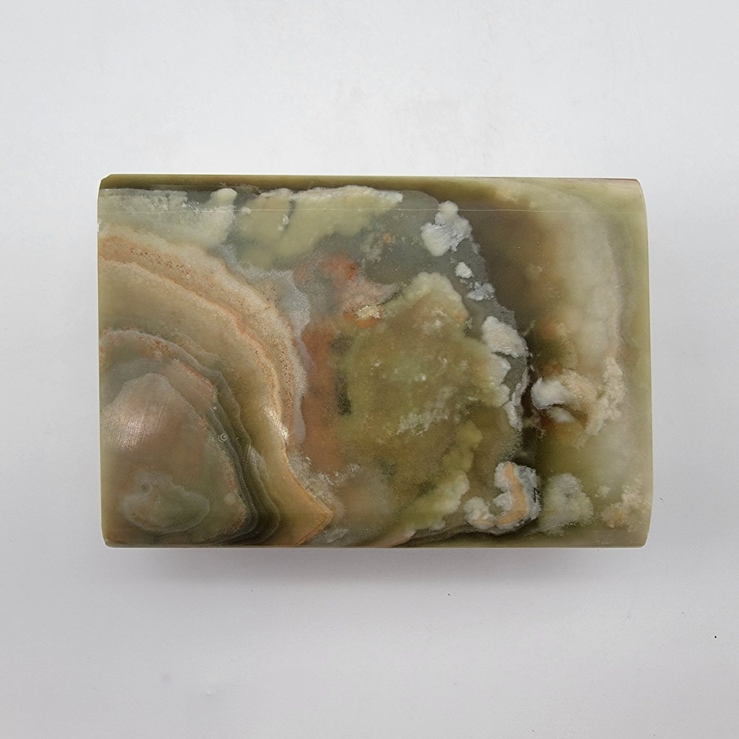 Vintage Italian Green Onyx  Jewelry Box With Prayer Cards