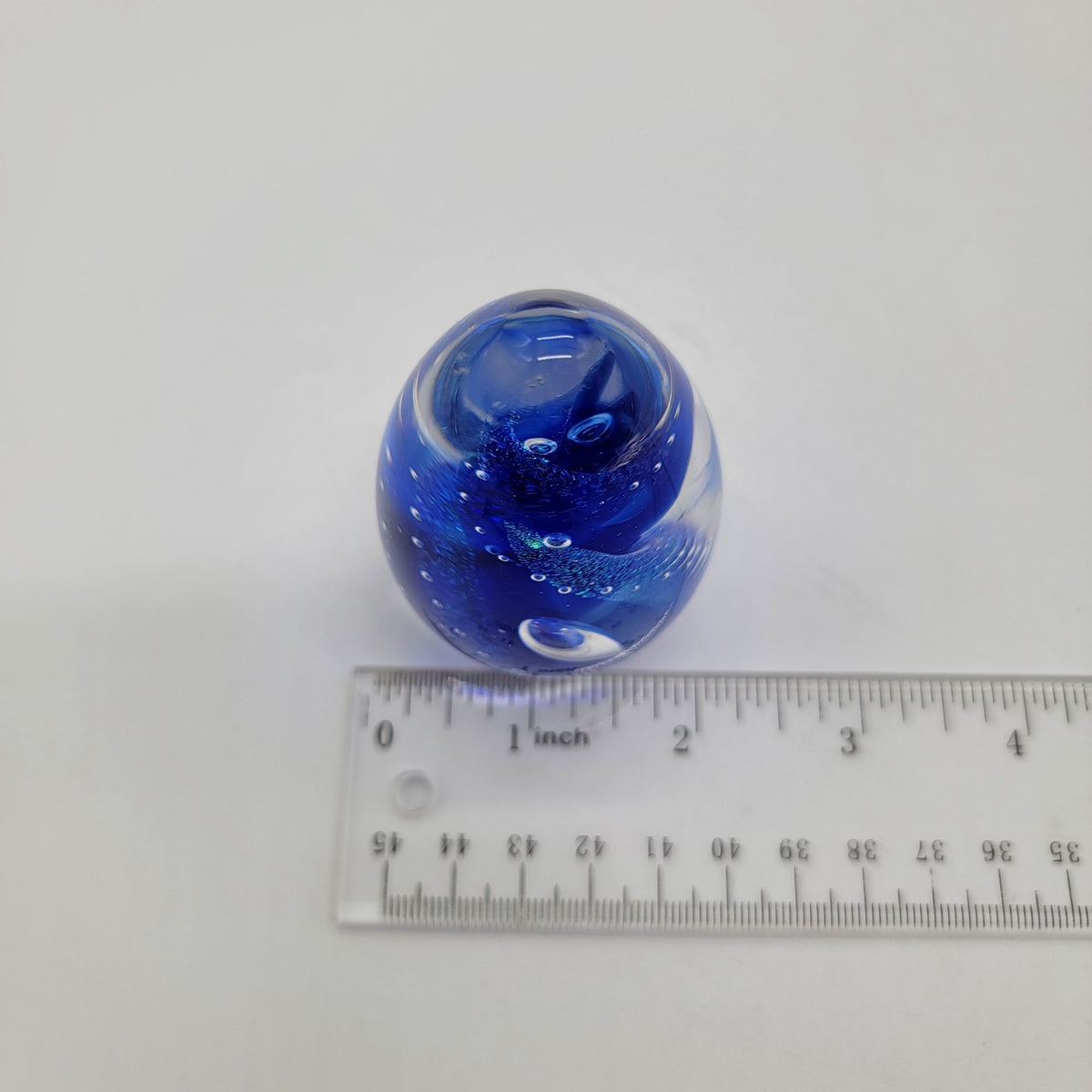 1997 Blacksheep Dichroic Glass Blue Egg Paperweight Signed BSG 97