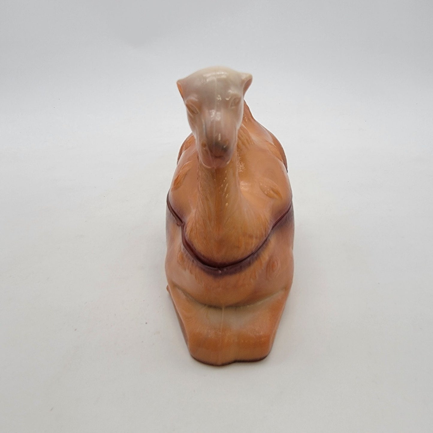 Vintage Westmoreland Chocolate Slag Glass Camel Candy Dish