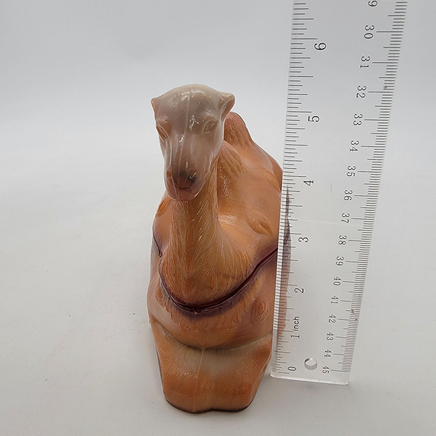 Vintage Westmoreland Chocolate Slag Glass Camel Candy Dish