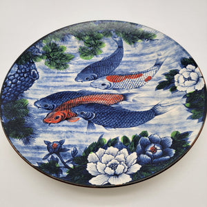 Vintage Sun Ceramics Koi Fish Porcelain Chop Plate