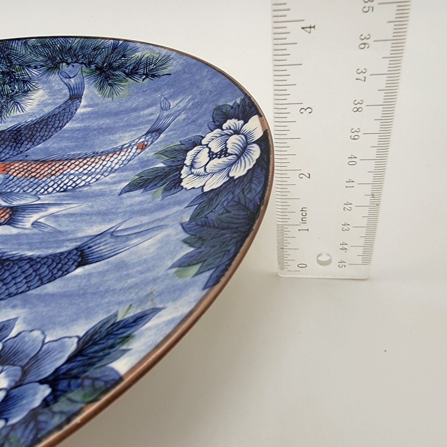 Vintage Sun Ceramics Koi Fish Porcelain Chop Plate