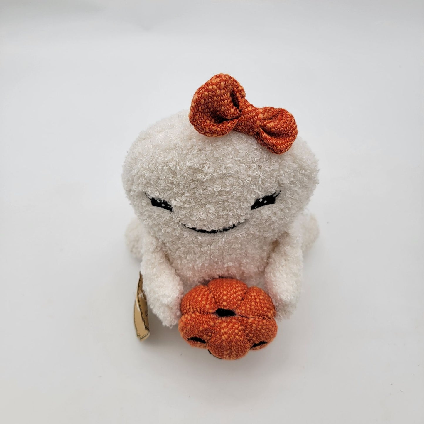 Sweet Street Plush Ghost With Pumpkin Bow Halloween Decor