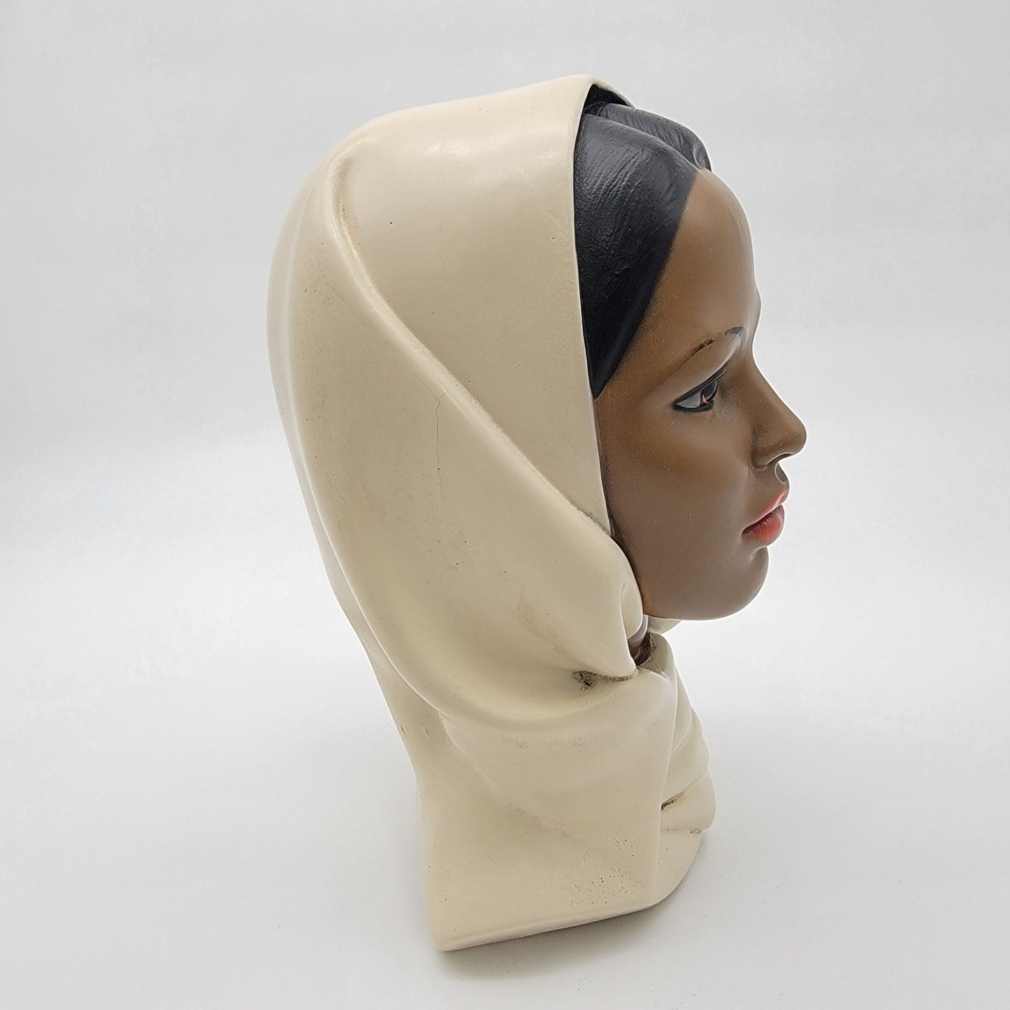 Vintage Marwal Arab Woman Chalkware Bust