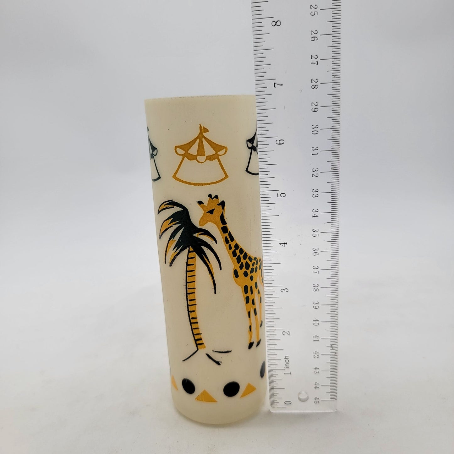 Vintage Mid-Century Modern Circus Themed Plastic Tumblers Set Of 6