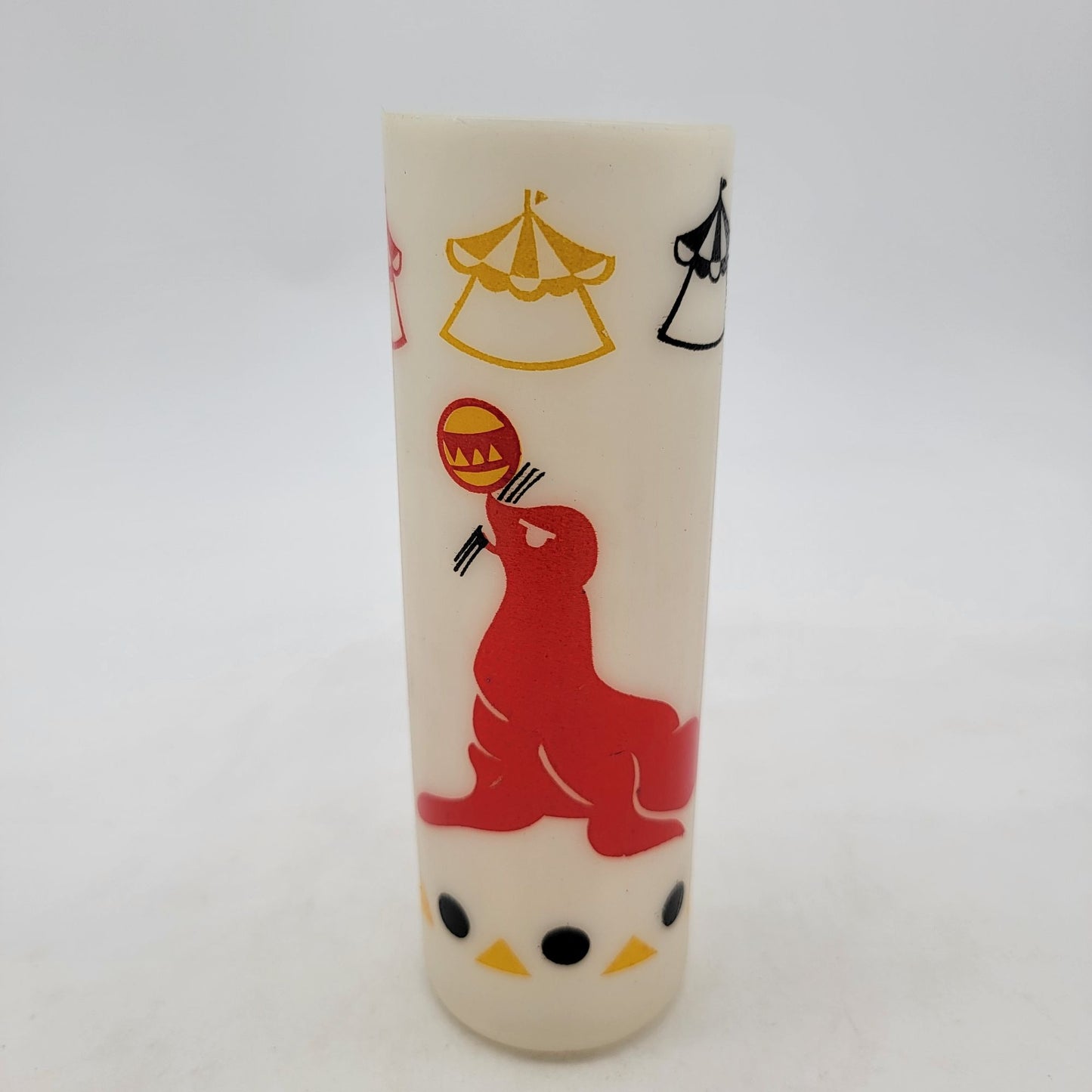 Vintage Mid-Century Modern Circus Themed Plastic Tumblers Set Of 6