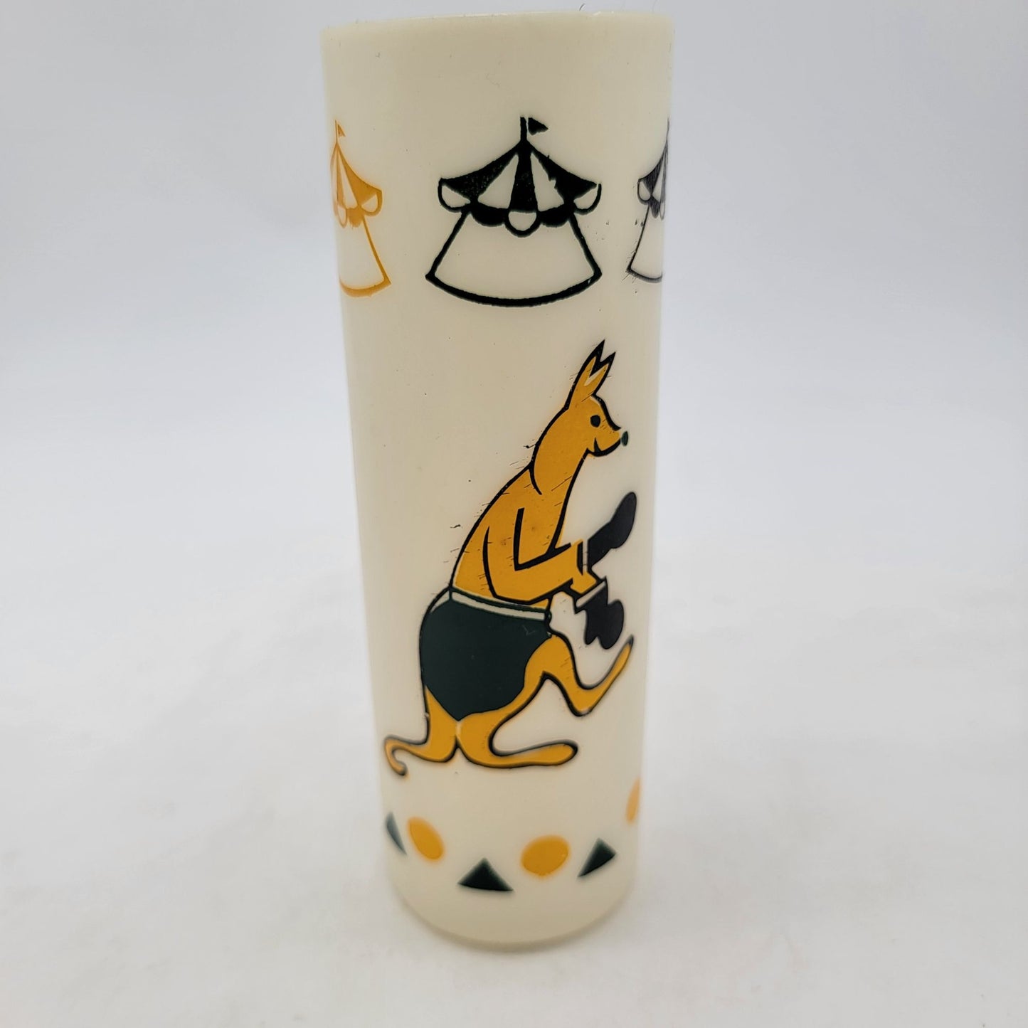 Vintage Mid-Century Modern Circus Themed Plastic Tumblers Set Of 6