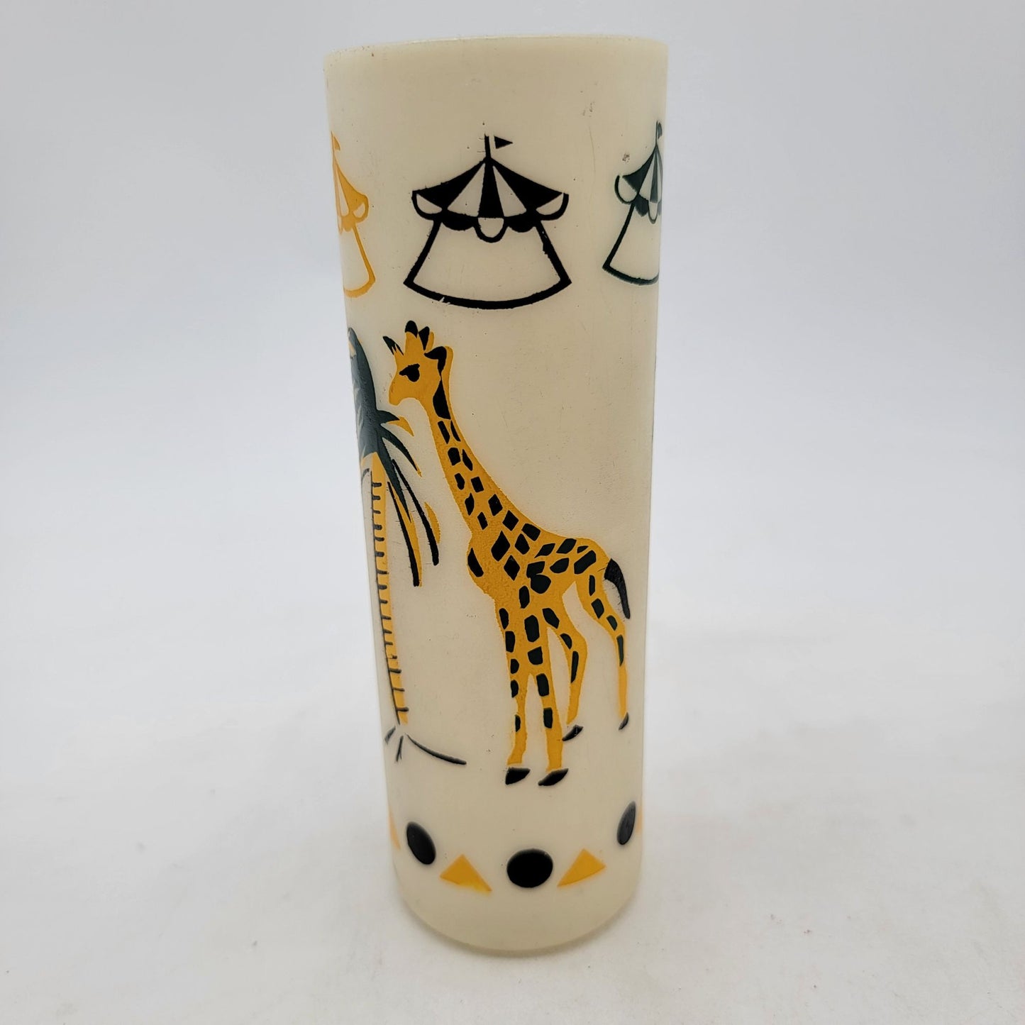 Vintage Mid-Century Modern Circus Themed Plastic Tumblers Set Of 6