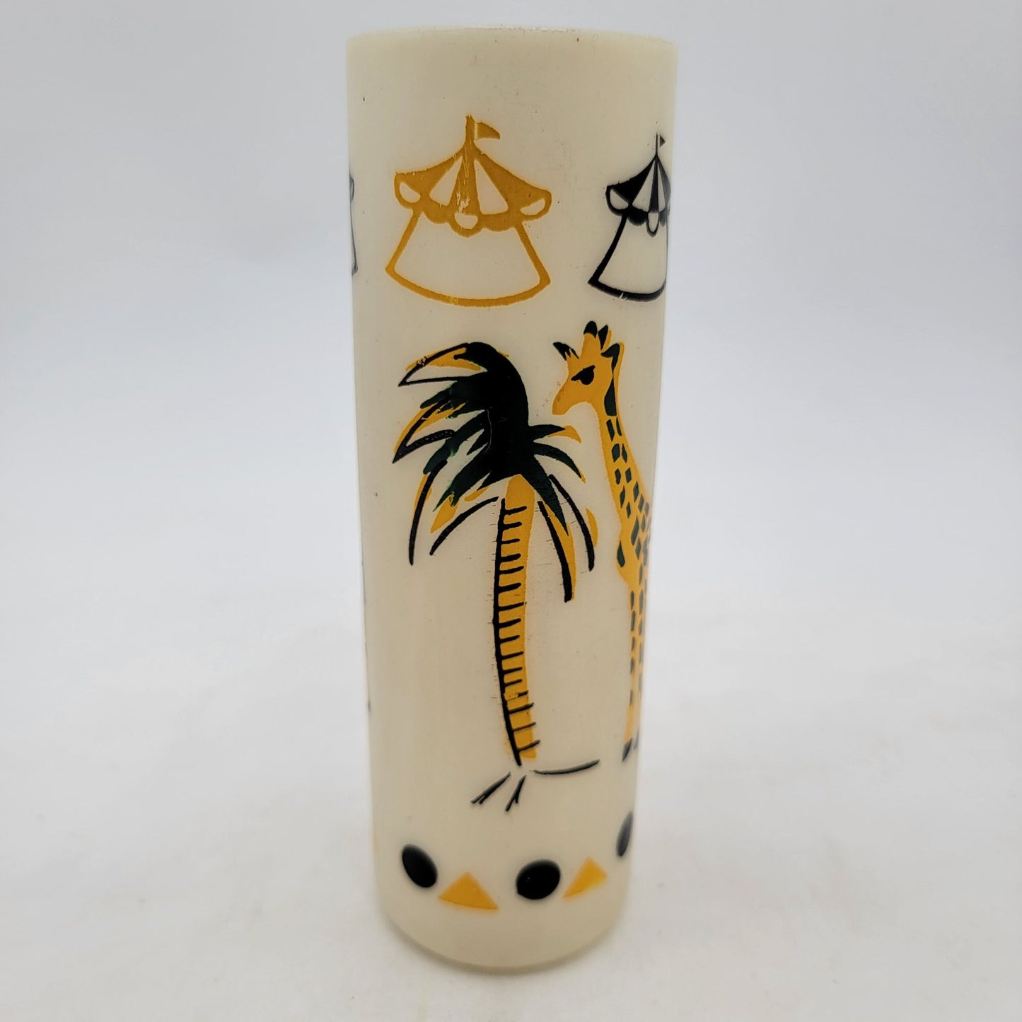 Vintage Mid-Century Modern Circus Themed Plastic Tumblers Set Of 6
