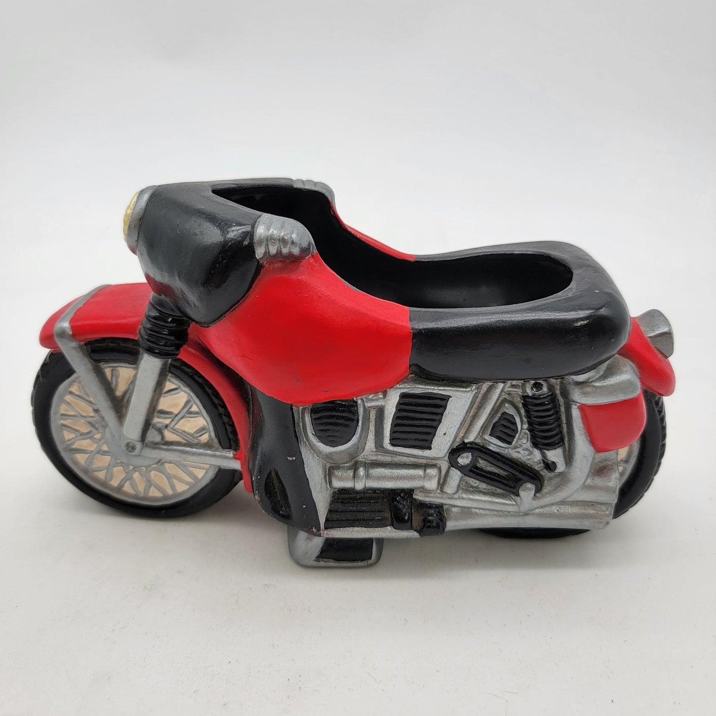 Vintage 1980  Motorcycle Pottery Planter