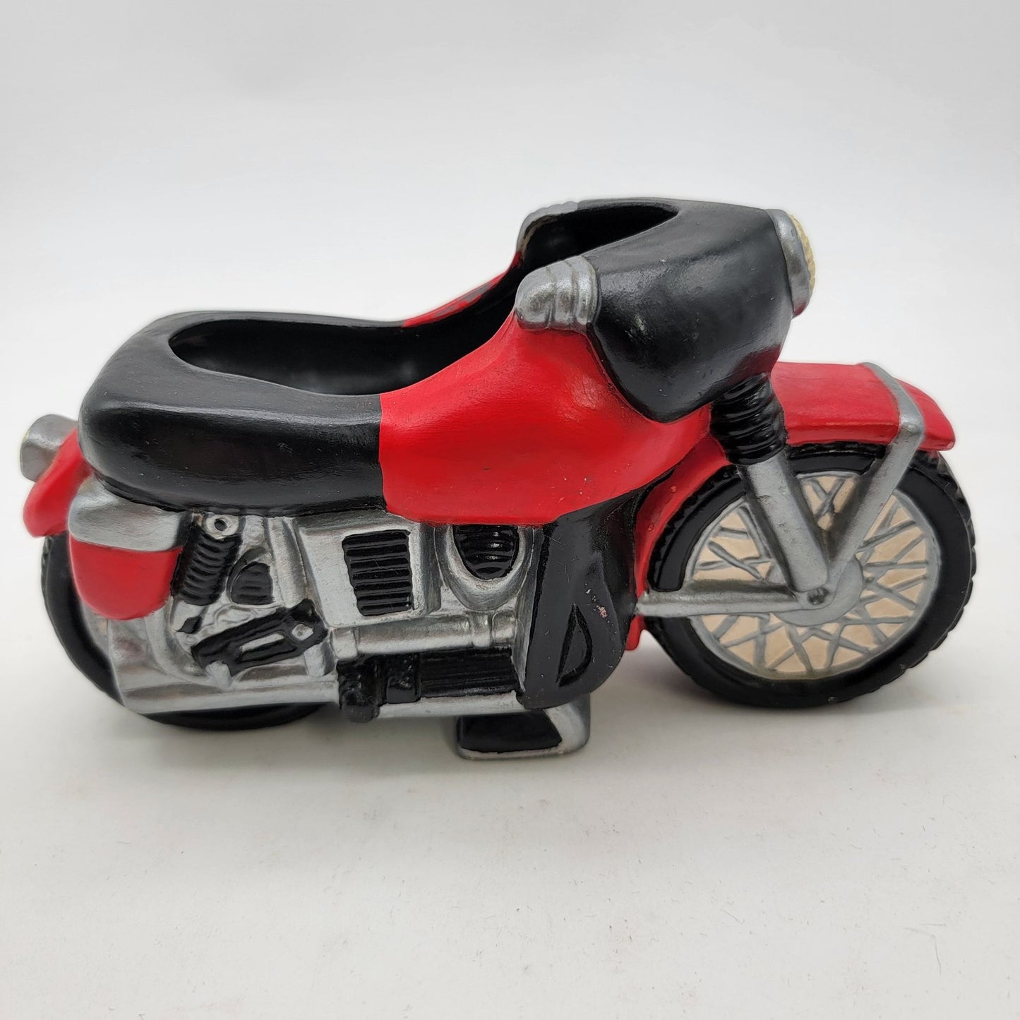 Vintage 1980  Motorcycle Pottery Planter