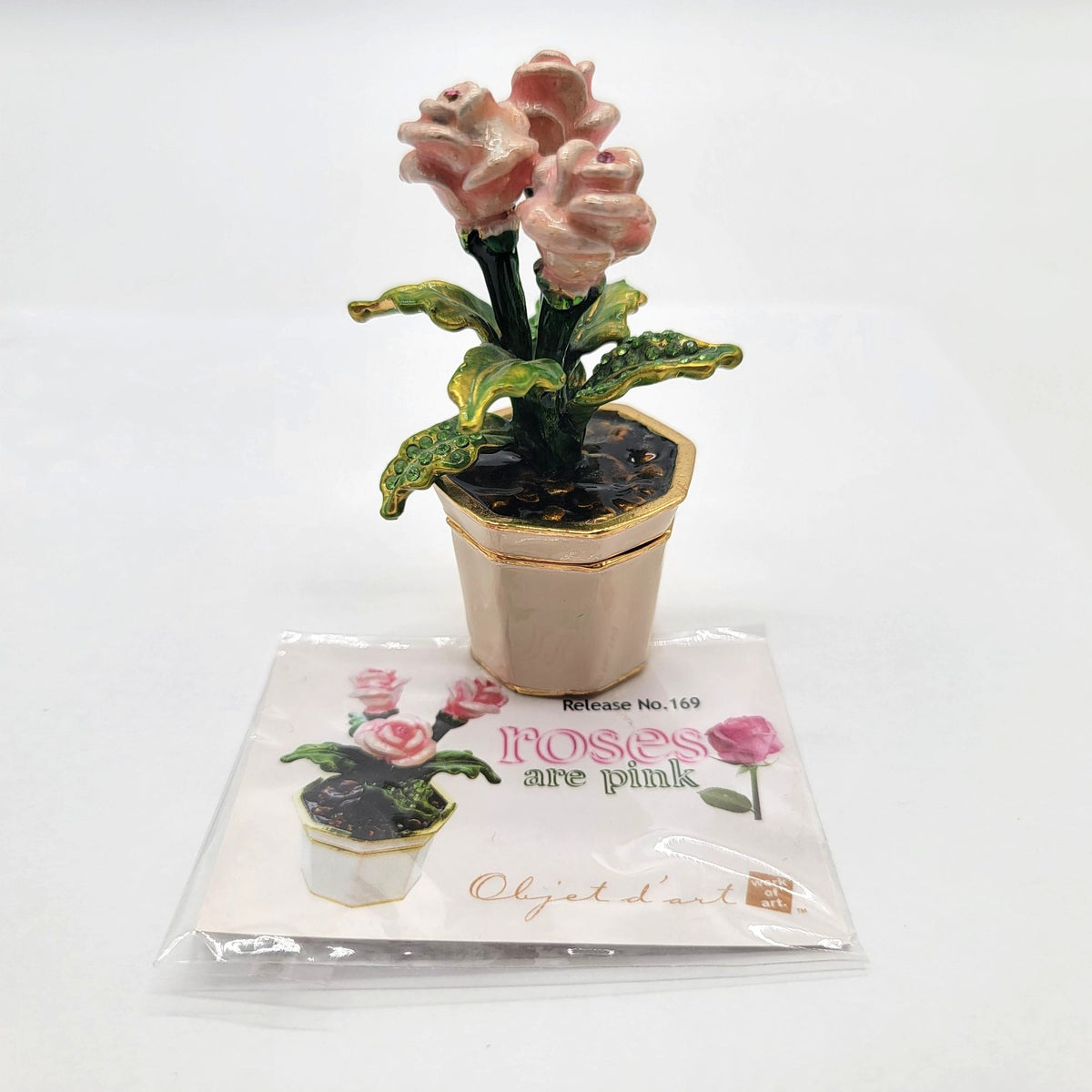 Objet D' Art Roses Are Pink Trinket Box Artform No. 169