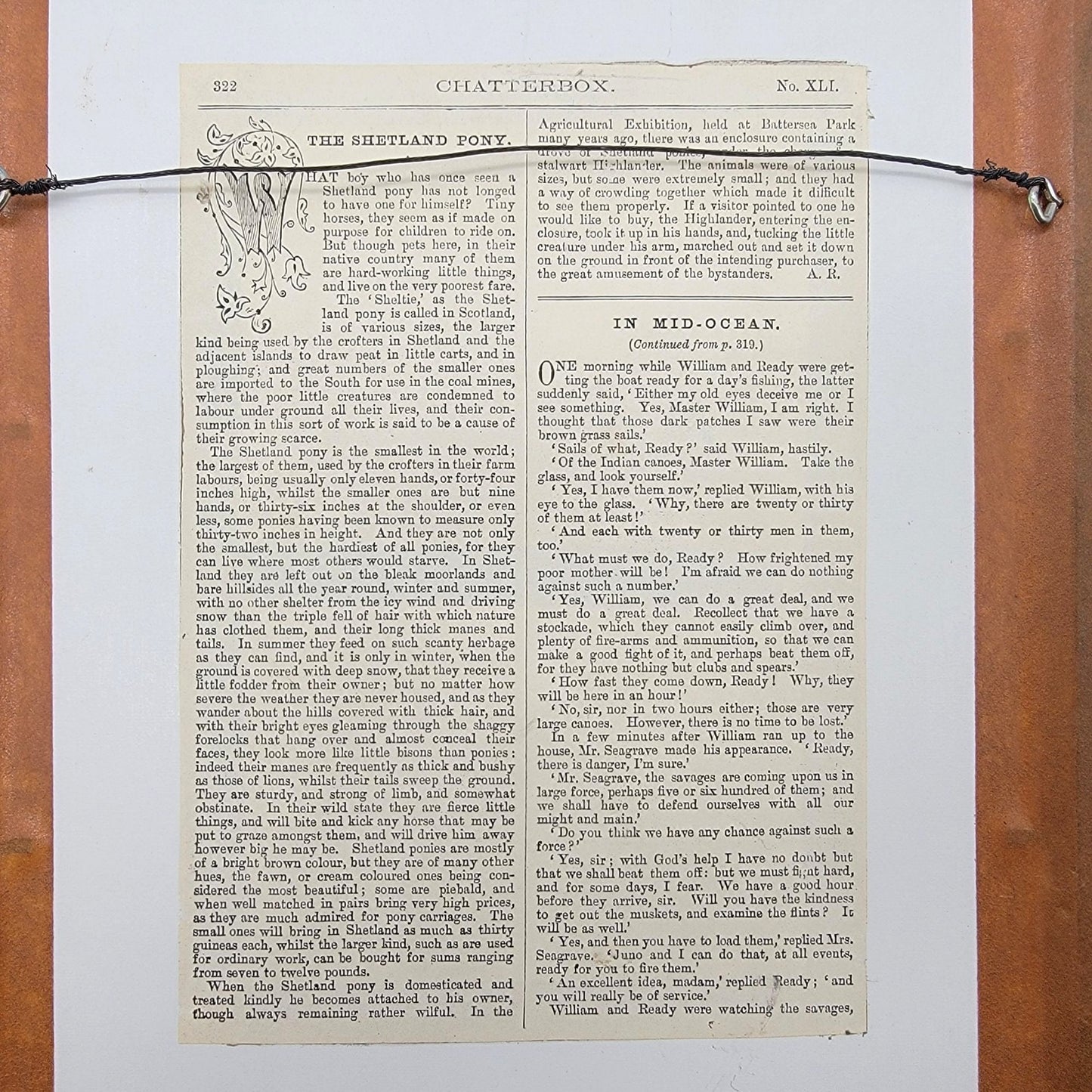 Victorian 1888 Chatterbox Magazine Cover August 1888 Shetland Pony