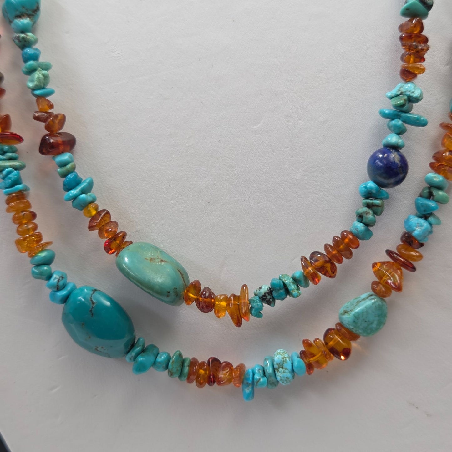 Jay King Natural Amber & Gemstone Chunk & Chip Beaded Necklace
