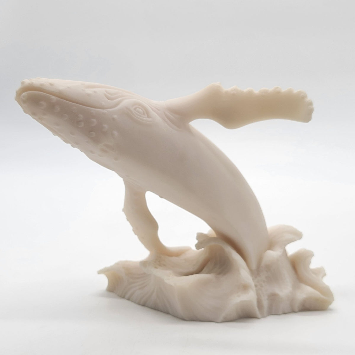 Vintage White Resin Humpback Whale Sculpture