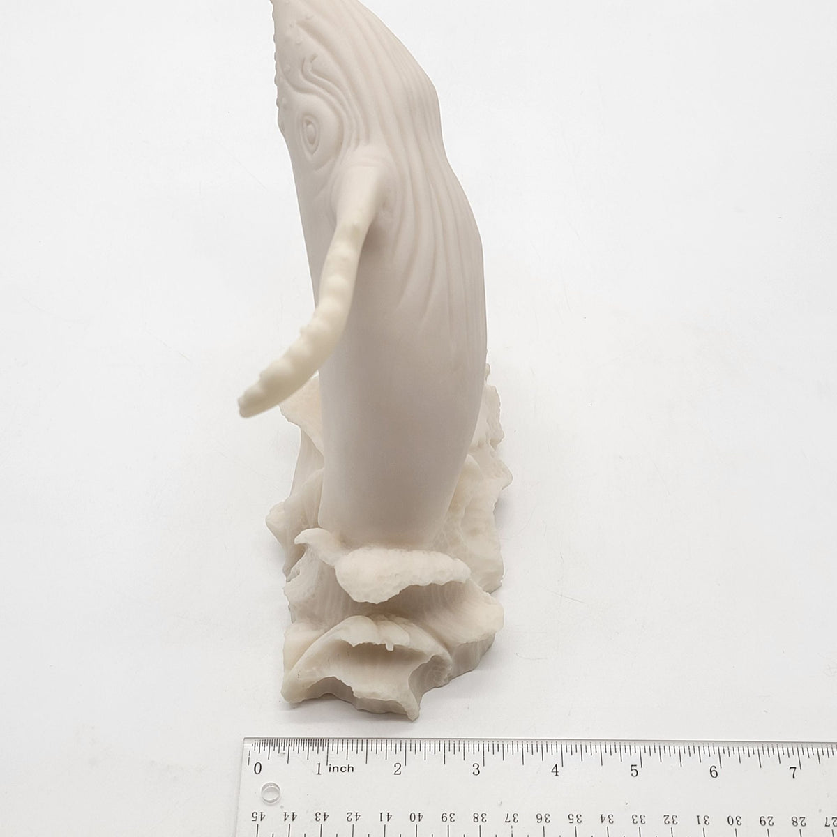 Vintage White Resin Humpback Whale Sculpture