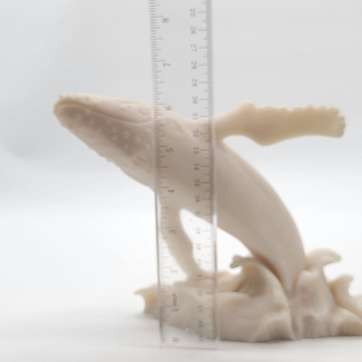 Vintage White Resin Humpback Whale Sculpture