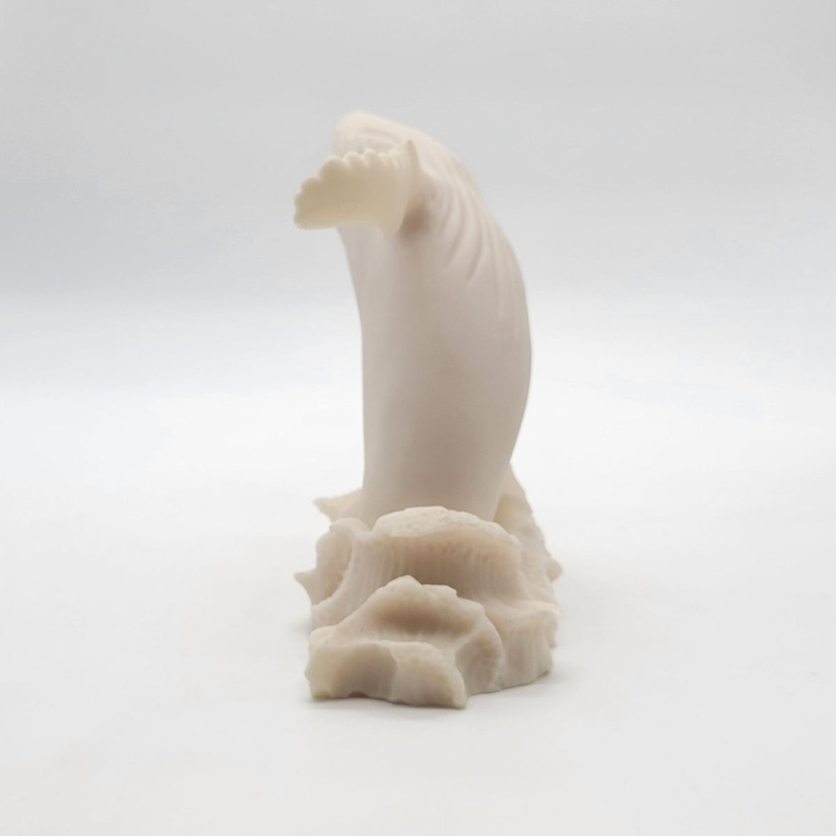 Vintage White Resin Humpback Whale Sculpture