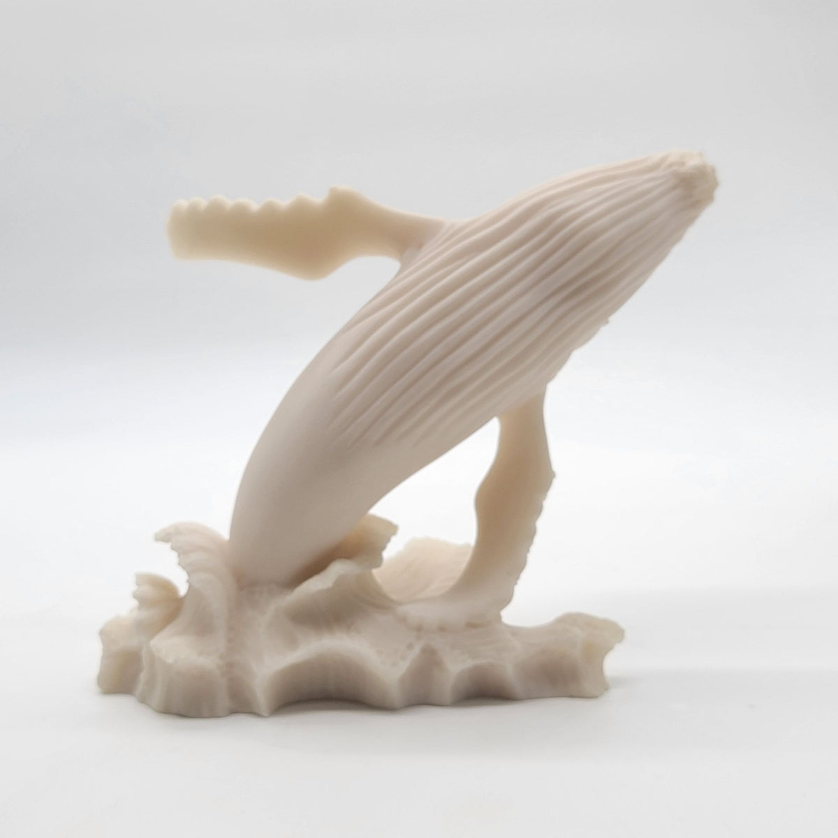 Vintage White Resin Humpback Whale Sculpture