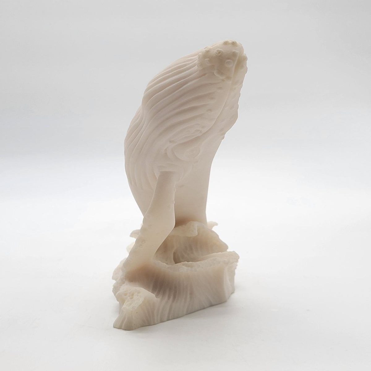 Vintage White Resin Humpback Whale Sculpture