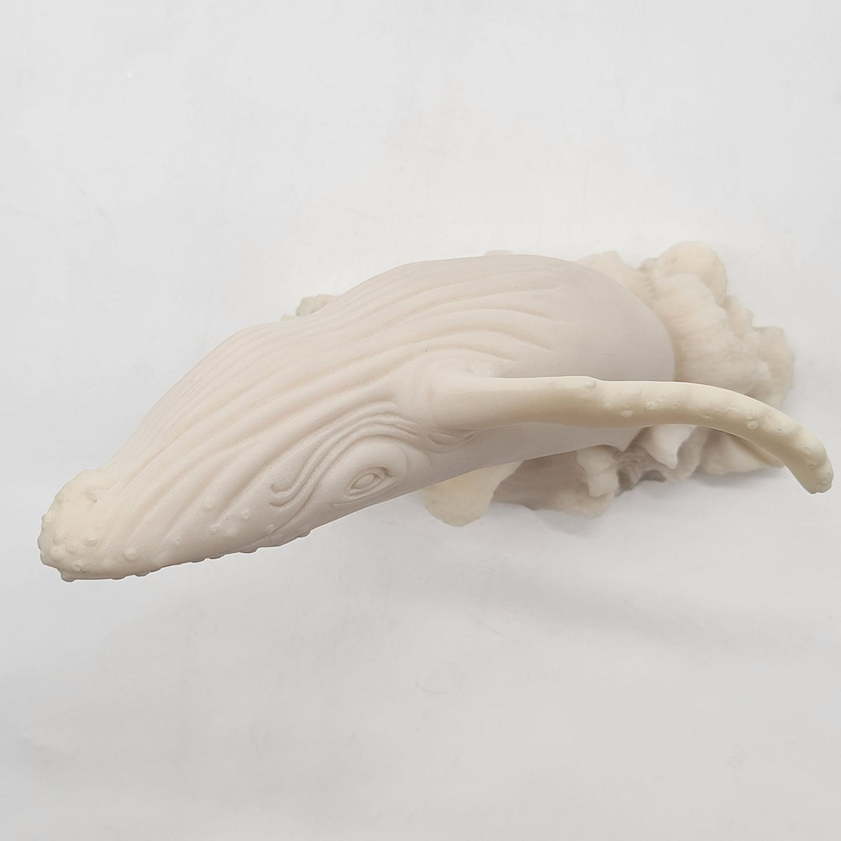 Vintage White Resin Humpback Whale Sculpture
