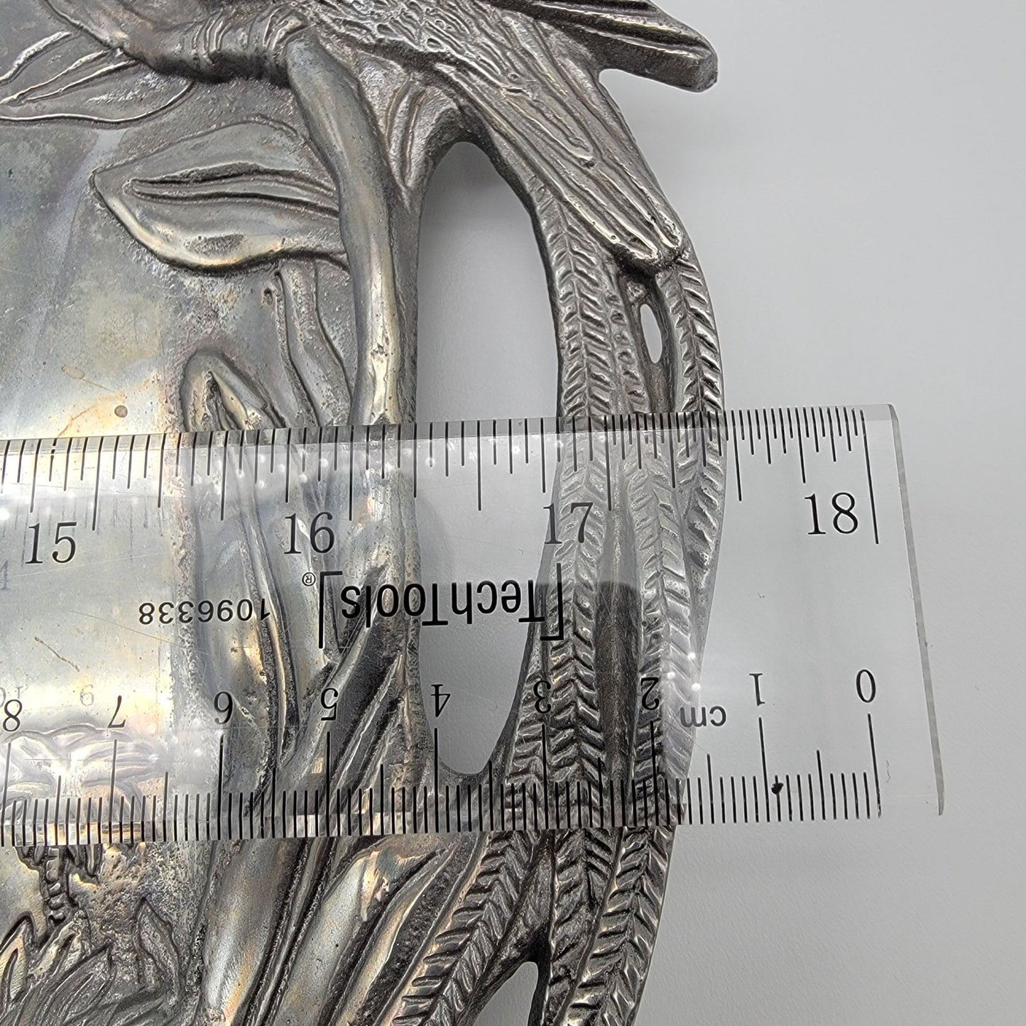 Vintage Hacienda Real Pewter Tropical Bird Serving Tray