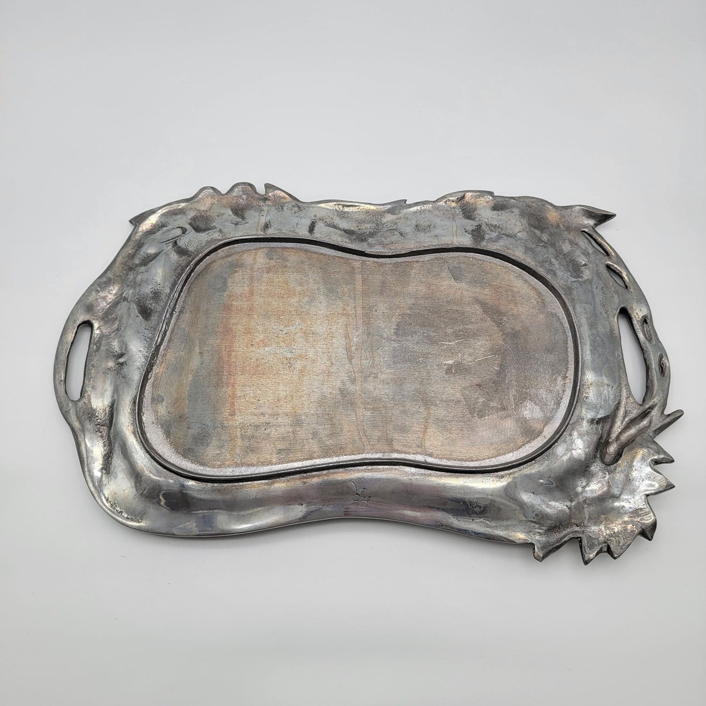 Vintage Hacienda Real Pewter Tropical Bird Serving Tray