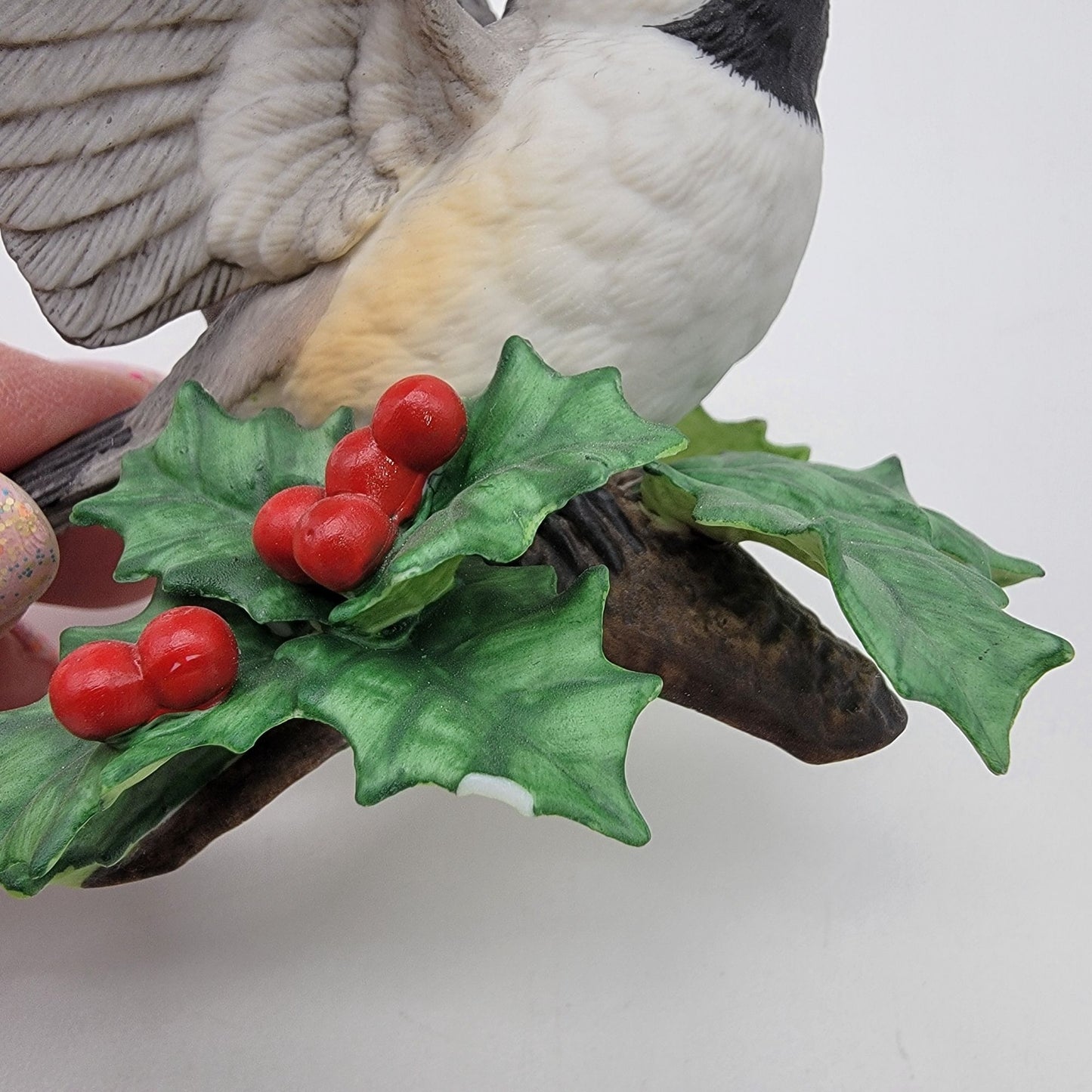 Lenox Chickadee Fine Porcelain Figurine With Holly & Berries - AS FOUND