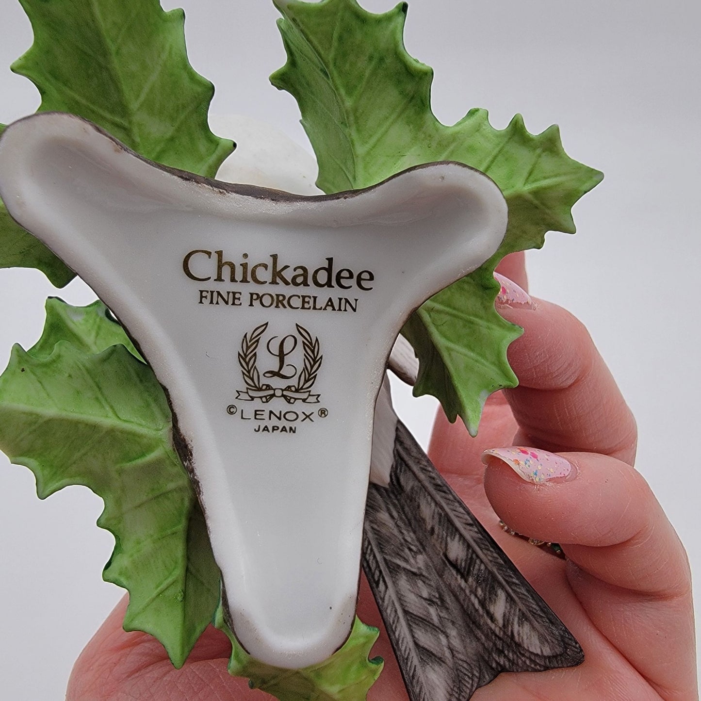 Lenox Chickadee Fine Porcelain Figurine With Holly & Berries - AS FOUND