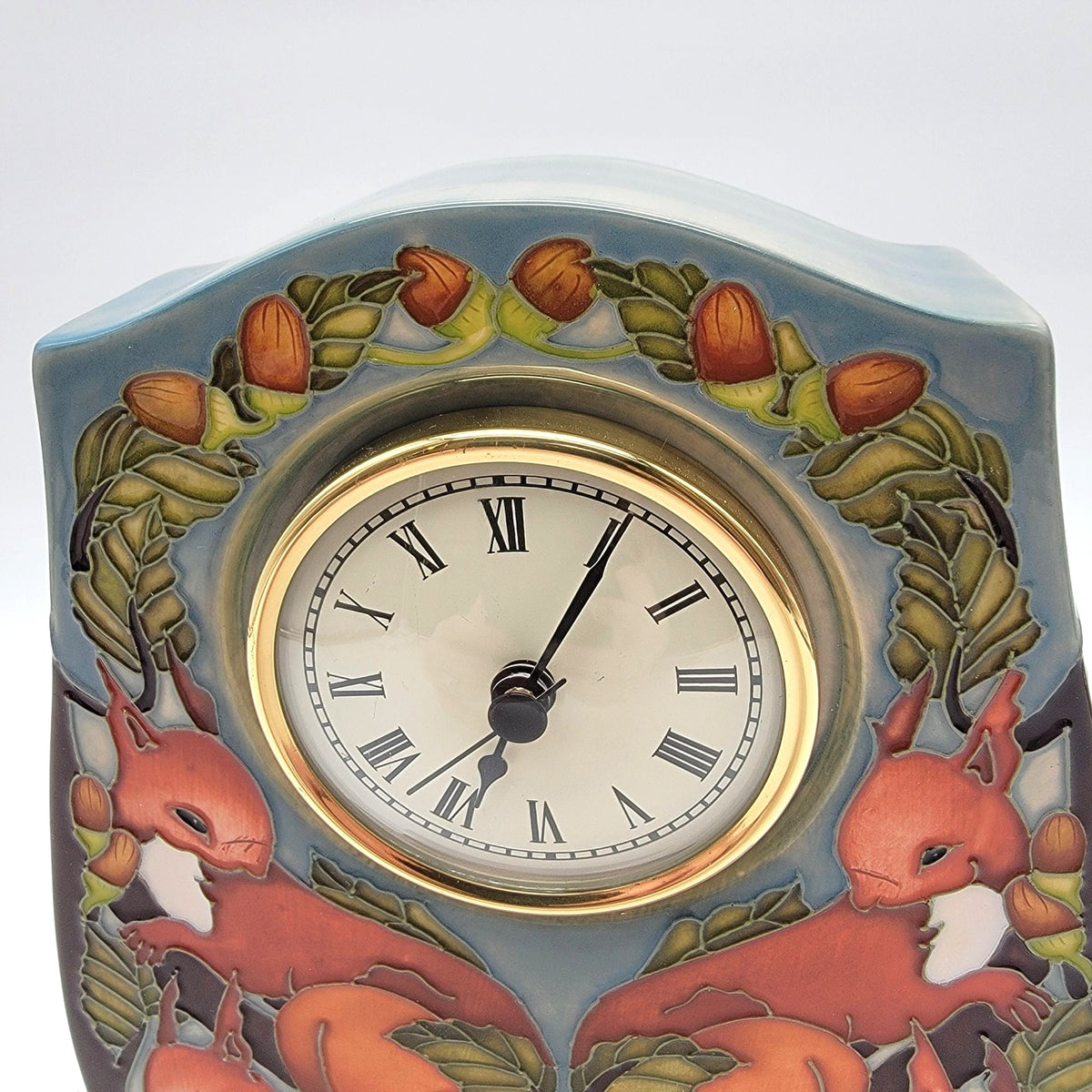 Moorcroft Red Squirrels Limited Edition Mantel Clock By Vicky Lovatt