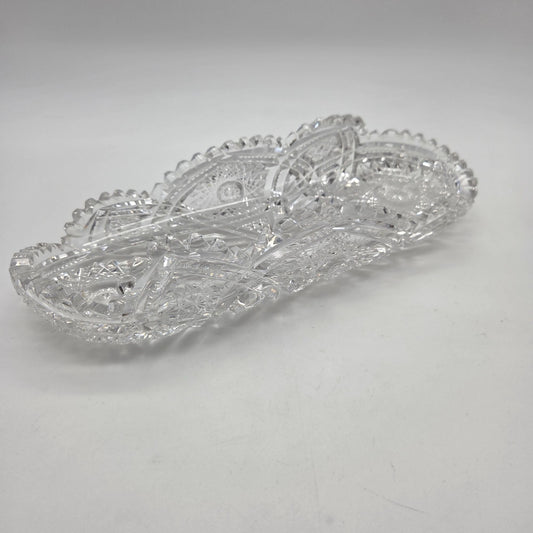 Antique American Brilliant Cut Glass Celery Tray