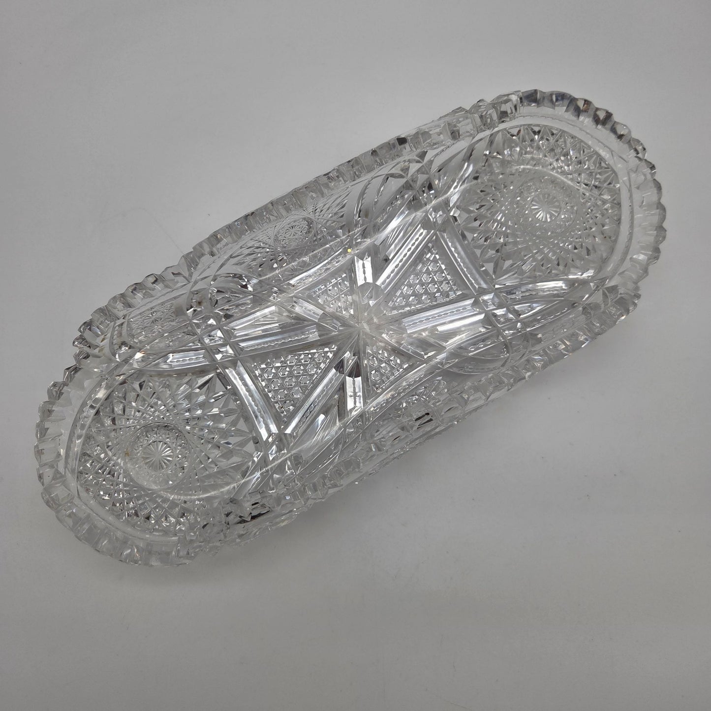 Antique American Brilliant Cut Glass Celery Tray