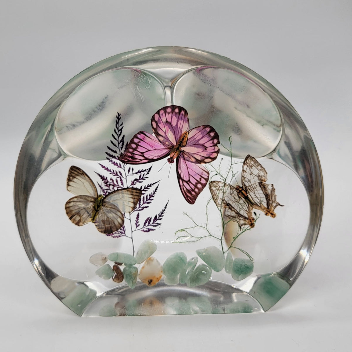 Large 1970s Faceted Lucite Butterfly Sculpture