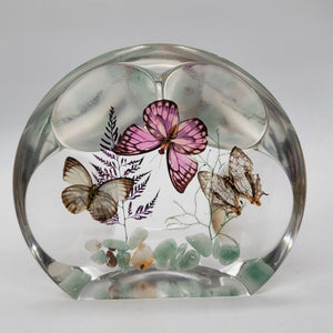 Large 1970s Faceted Lucite Butterfly Sculpture