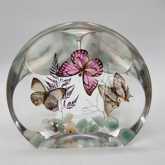 Large 1970s Faceted Lucite Butterfly Sculpture